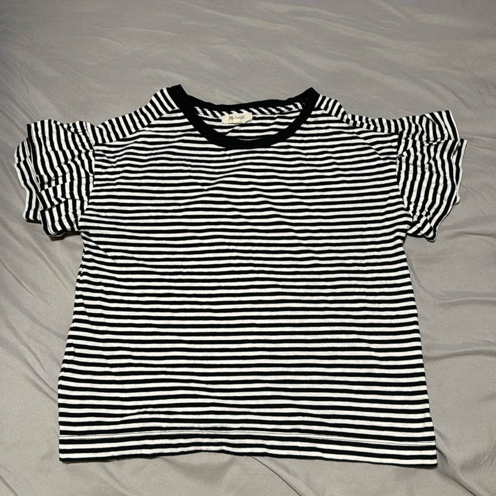 Madewell Ruffle Short Sleeve Shirt